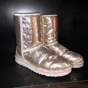 Authentic Silver Sequin Ugg Boots